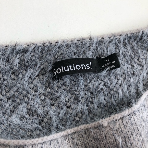 Solutions! Gray + Black Leopard print sweater - Picture 2 of 4